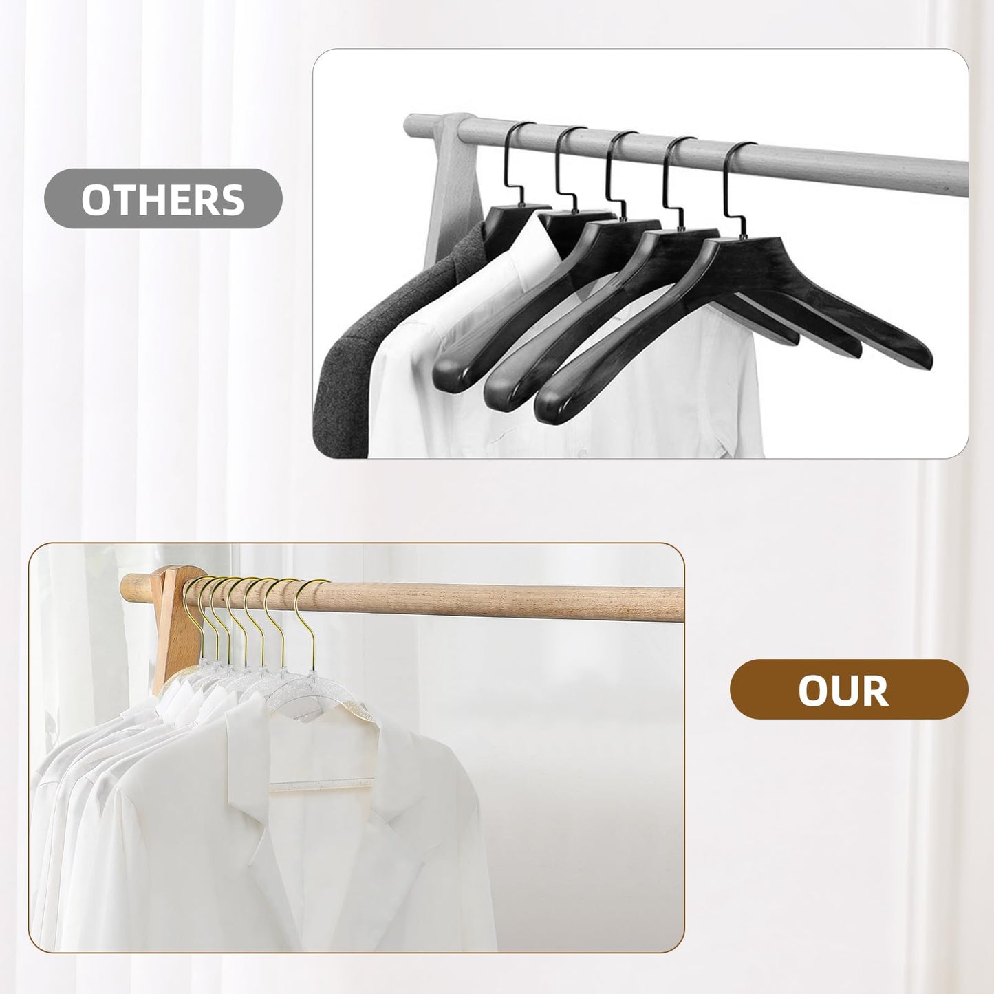 JohneyRulu Clear Plastic Hangers 20-Pack - Non-Slip Coat/Clothes Hangers with Silver Glitter; Ideal for Weddings; Lightweight and Space-Saving for Closet Organization.