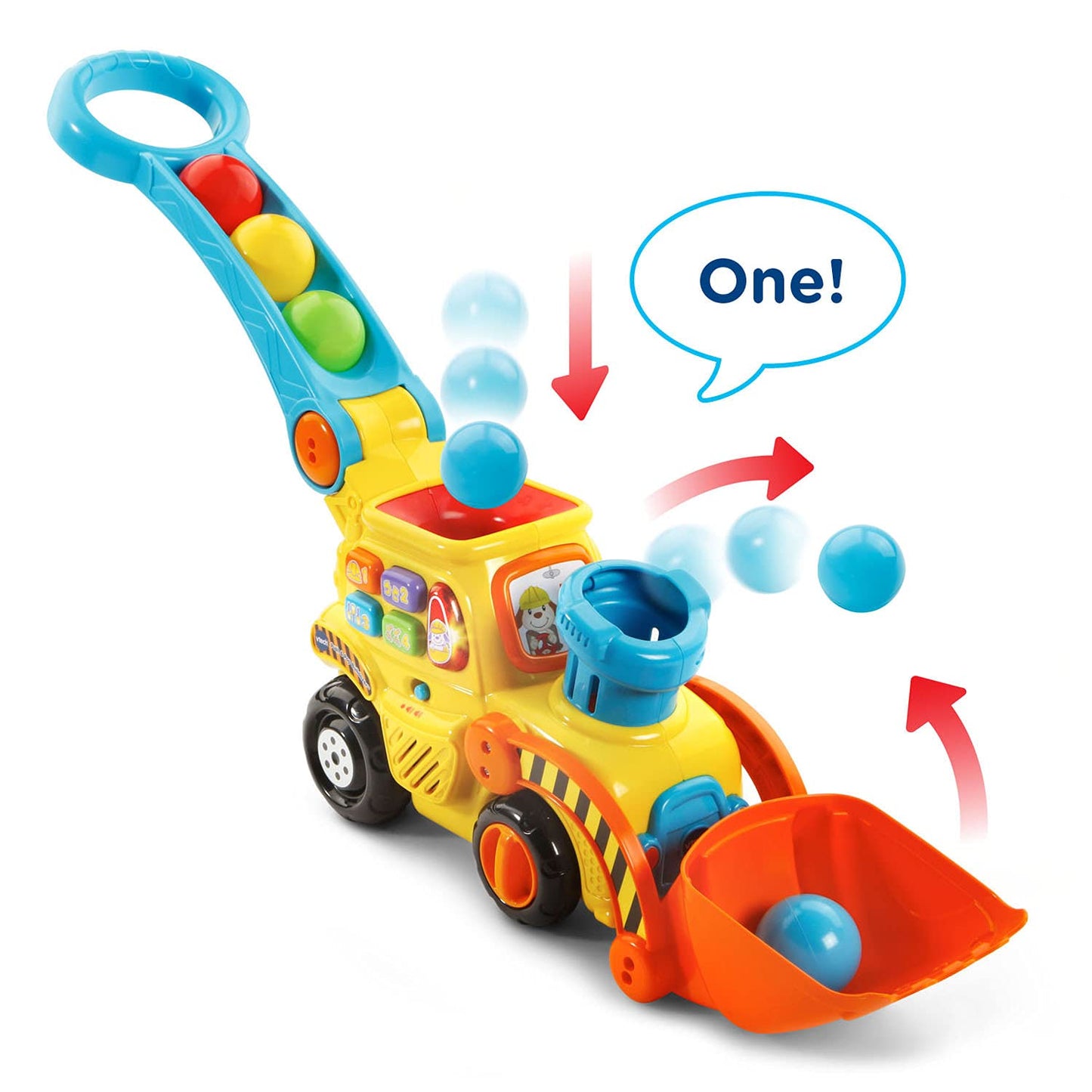 VTech Pop-a-Balls Push & Pop Bulldozer,Yellow