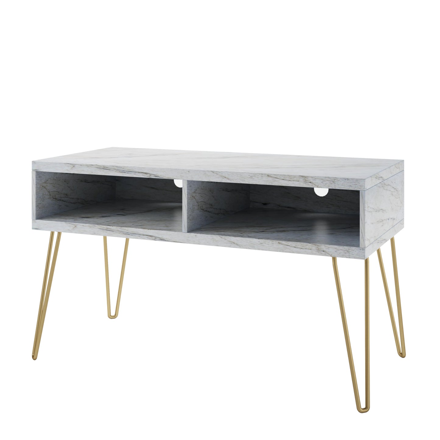 Novogratz Athena TV Stand for TVs up to 42", White Faux Marble
