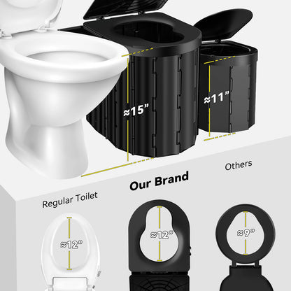 Portable Camping Toilet with Lid and Paper Holder