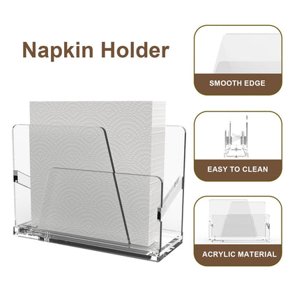 popbricks Acrylic Guest Towel Napkin Holder,Clear Paper Hand Towels Storage Tray Modern Buffet Napkin Caddy, WM109