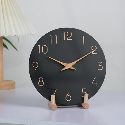 Mosewa Wall Clock 8 Inch Black Wall Clocks Battery Operated Silent Non-Ticking - Simple Minimalist Rose Gold Numbers Clock Decorative for Bedroom,Living Room, Kitchen,Home,Office