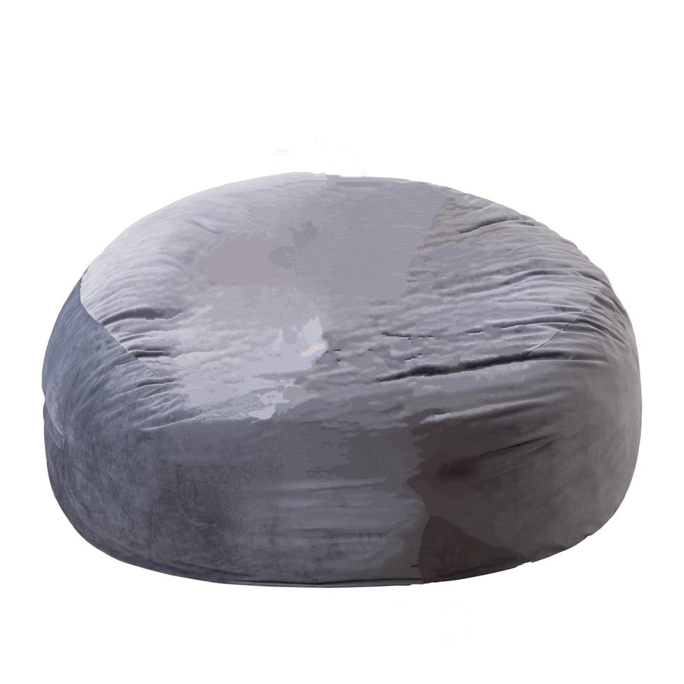WhatsBedding 3 ft Bean Bag Chairs for Adults/Teens with Filling, Medium Bean Bag Sofa with Memory Foam, Furniture Bag with Soft Dutch Velvet Cover, Dark Gray, 3 Foot