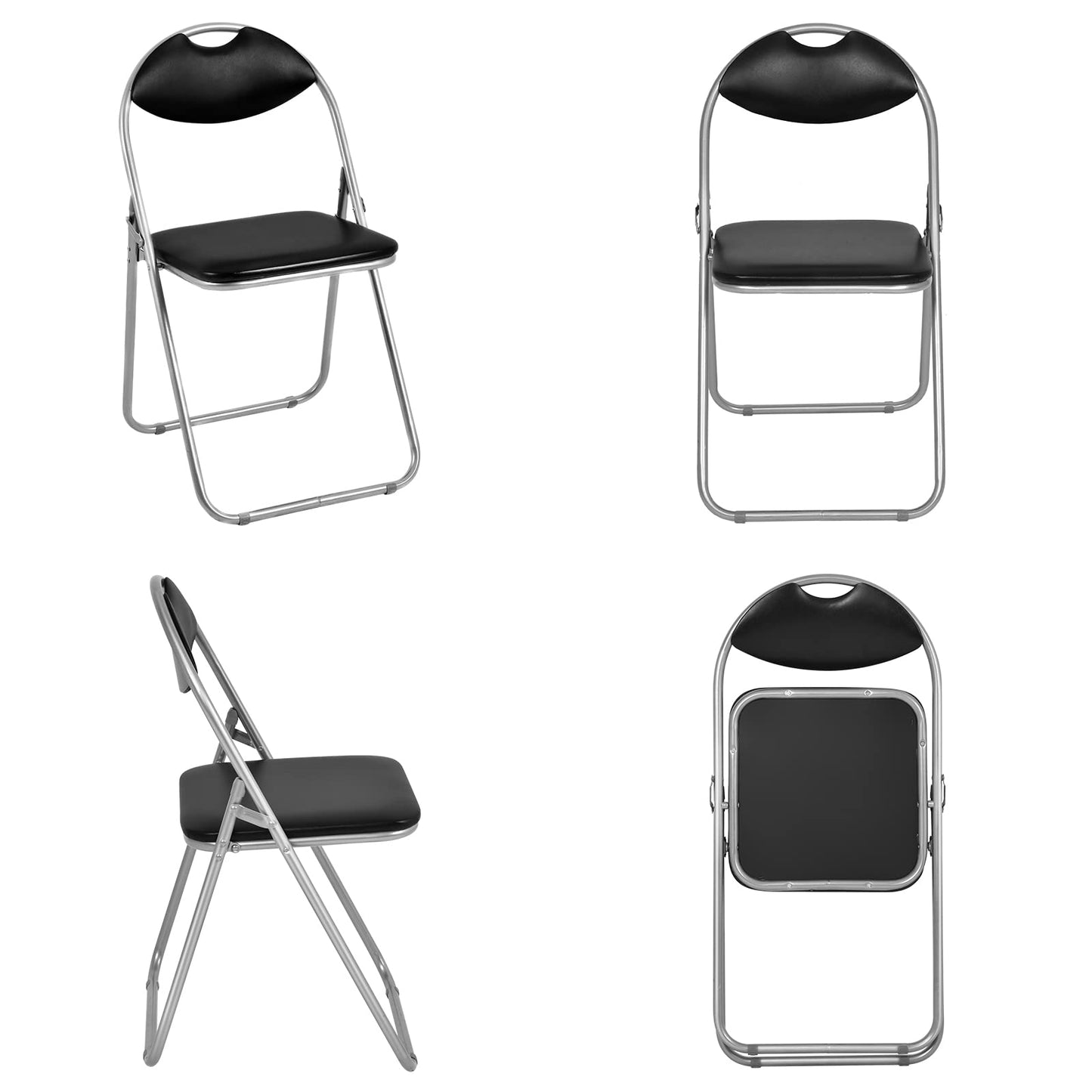 Giantex 4-Pack Folding Chairs with Padded Seats