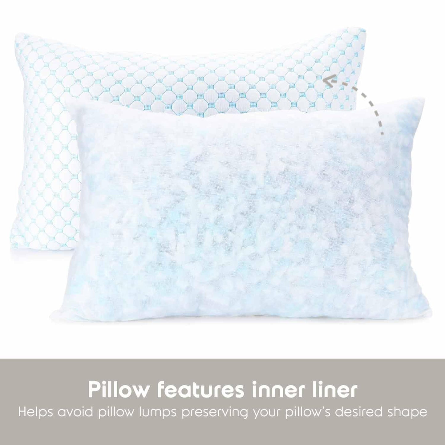 2 Pack Nestl Cooling Shredded Memory Foam Pillows