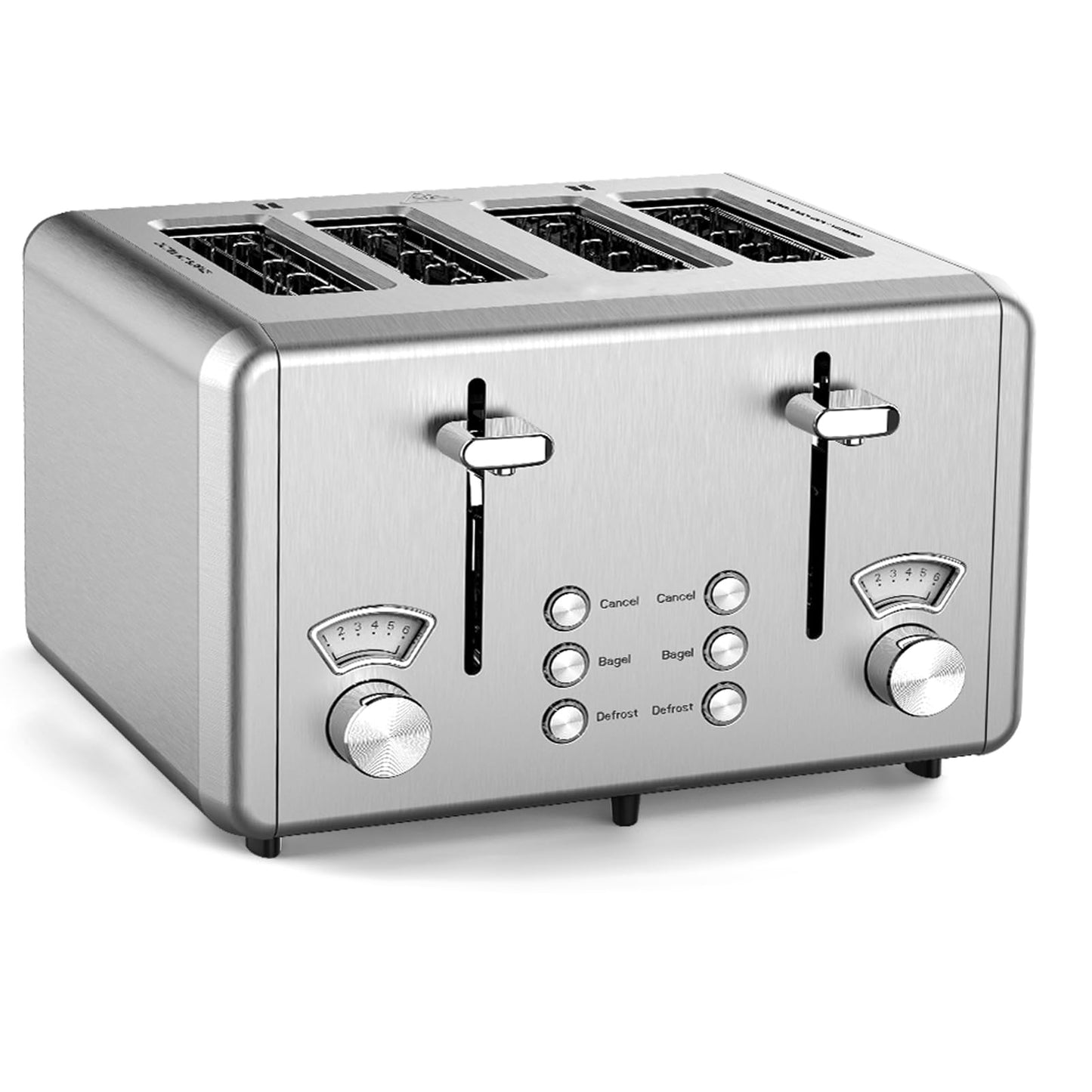 WHALL Toaster Stainless Steel, 6 Bread Shade Settings, Bagel/Defrost/Cancel Function, 1.5in Wide Slot, High Lift Lever, Removable Crumb Tray, for Various Bread Types(silver)