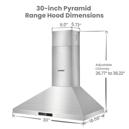 30 Inch COMFEE' Range Hood with Gesture Control