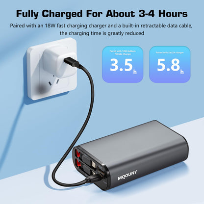 10000mAh MQOUNY Retractable Power Bank Charger