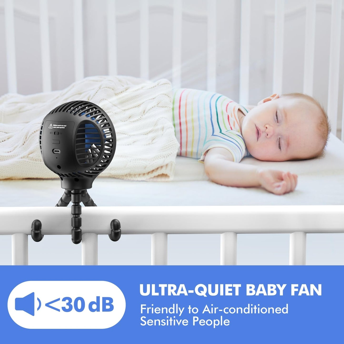 Portable Stroller Fan with 11H Battery Life