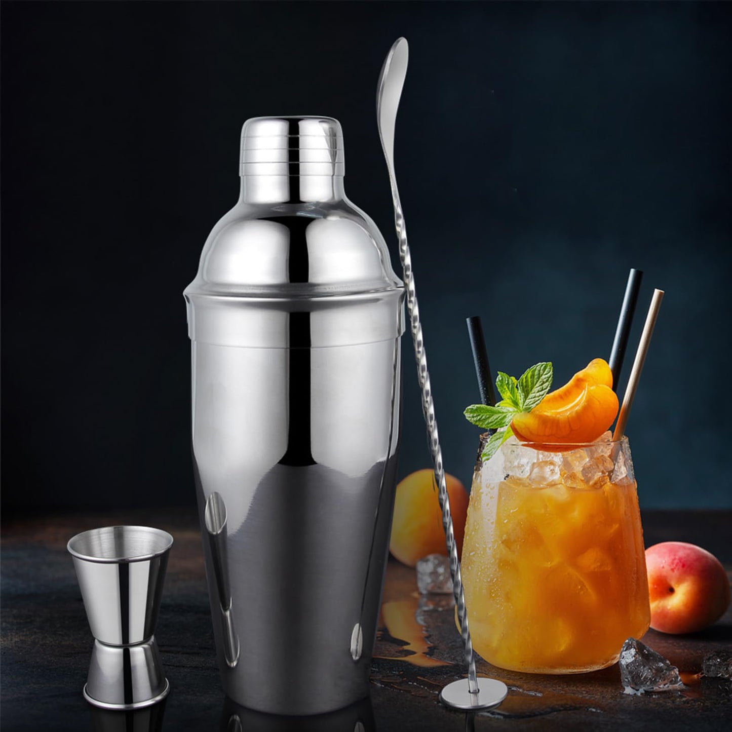 25-Piece Stainless Steel Cocktail Shaker Set