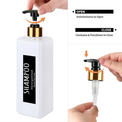 3-Piece Pump Bottle Set for Shampoo & Soap