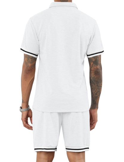LecGee Men's Polo Shirt and Shorts Set