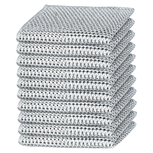 10 Pack Non-Scratch Double-Layer Dish Cleaning Cloths