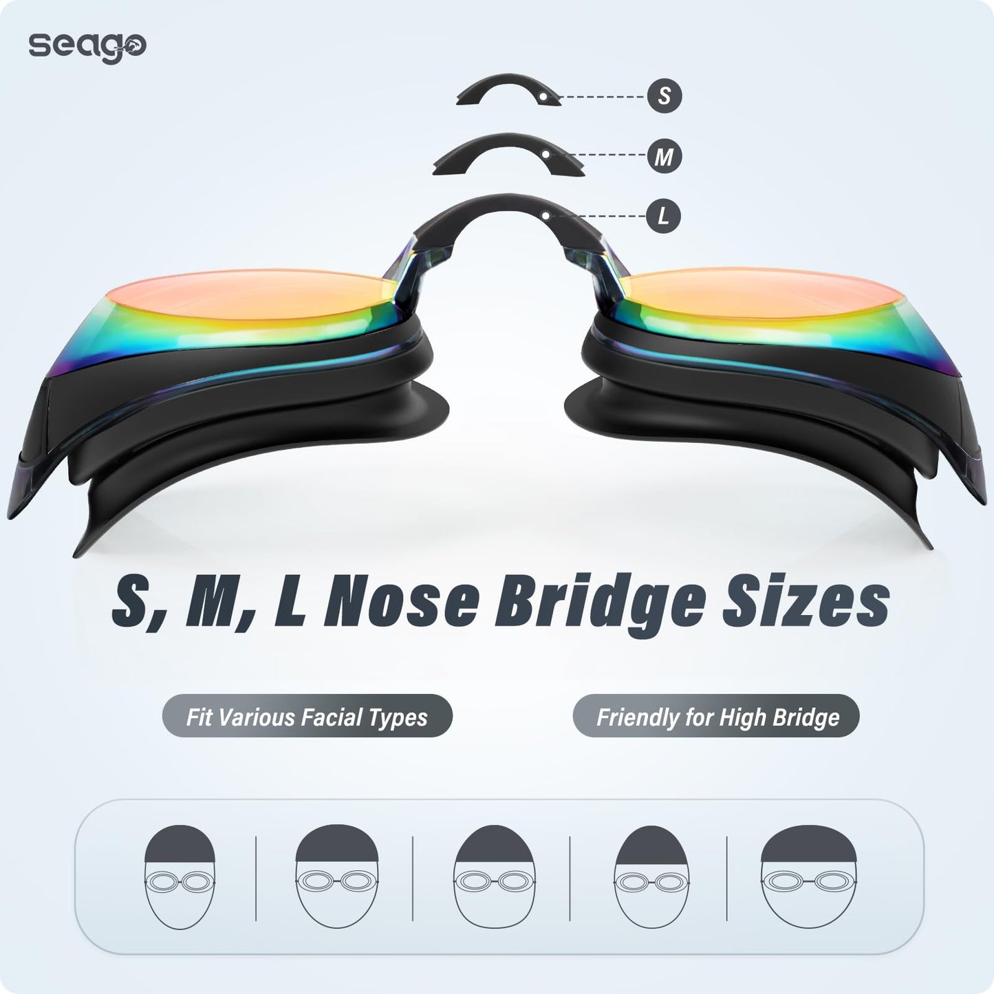 2 Pack Swimming Goggles with Anti-Fog Lens