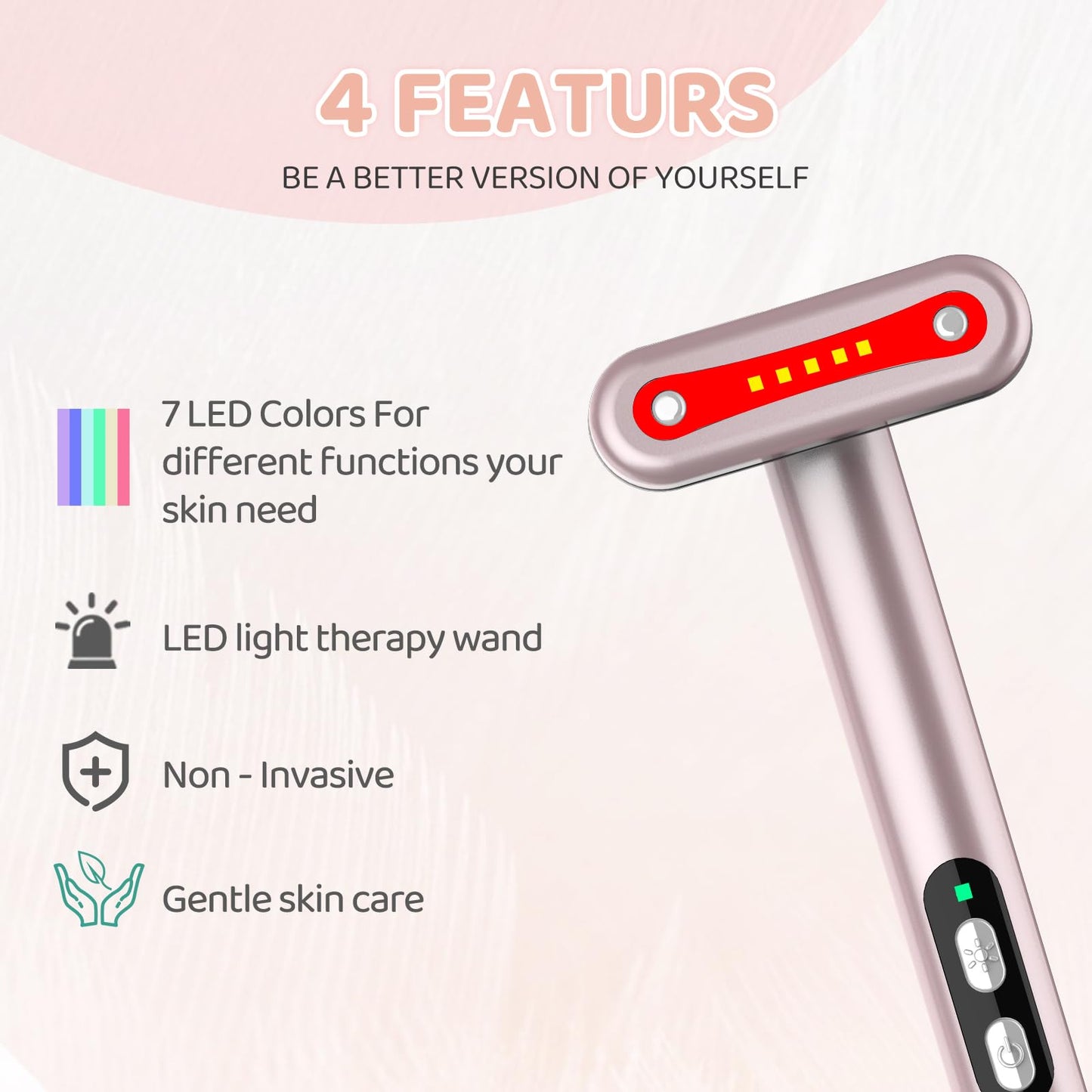 LED Face Massager with Red Light Therapy