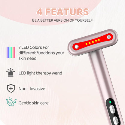 LED Face Massager with Red Light Therapy