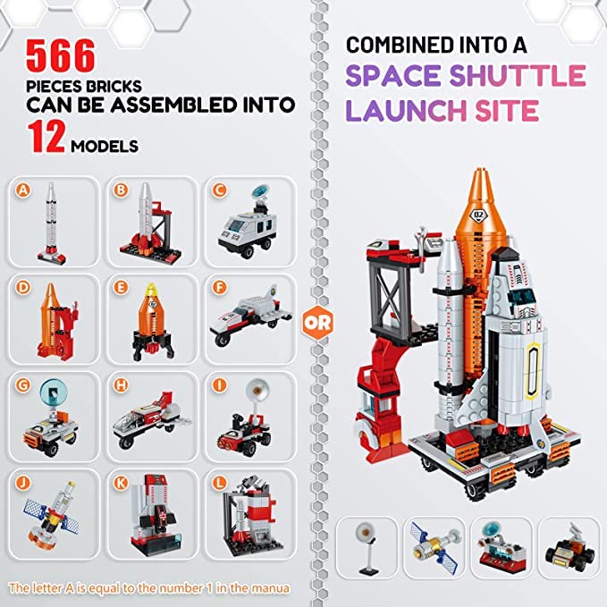 STEM Space Exploration Shuttle Building Kit 566 PCS