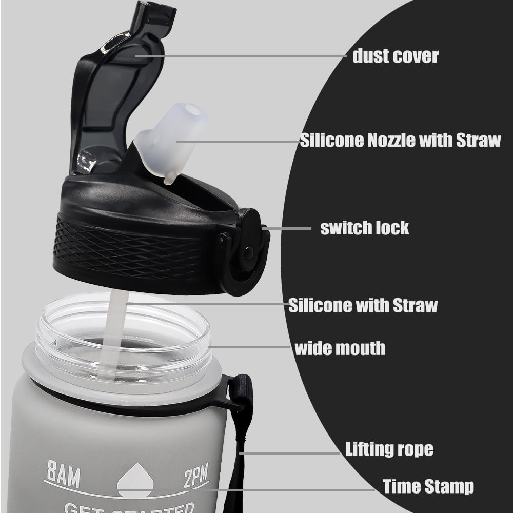 32oz Sports Water Bottle with Straw, Leak Proof