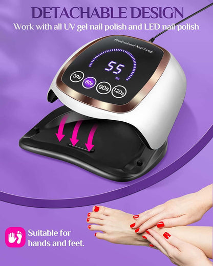 UV LED Nail Lamp 180W with LCD Display
