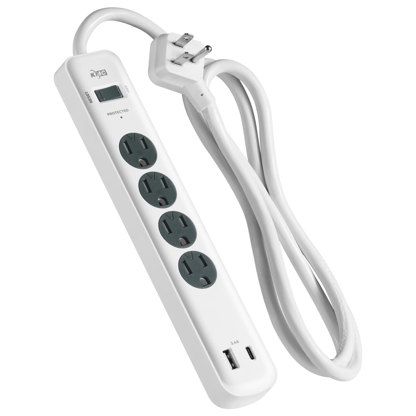 KMC 4-Outlet Surge Protector with USB Ports