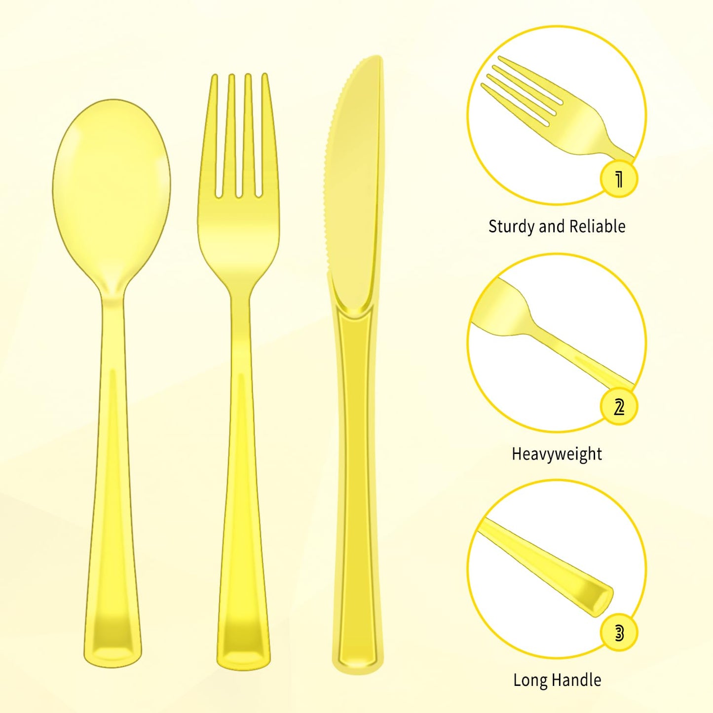 150 Pack Heavy Duty Disposable Cutlery Set
