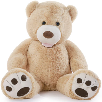 Poutmac Giant Teddy Bear 51 Inches Big Stuffed Animals Teddy Bear for Girlfriend Plush Toy Brown for Girls Boys Christmas Valentine's Day Birthday Wedding
