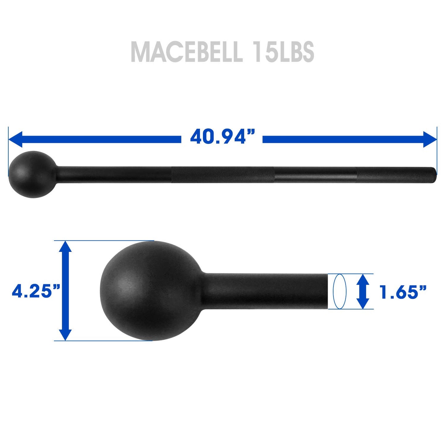 15 lb Yes4All Steel Mace for Strength Training