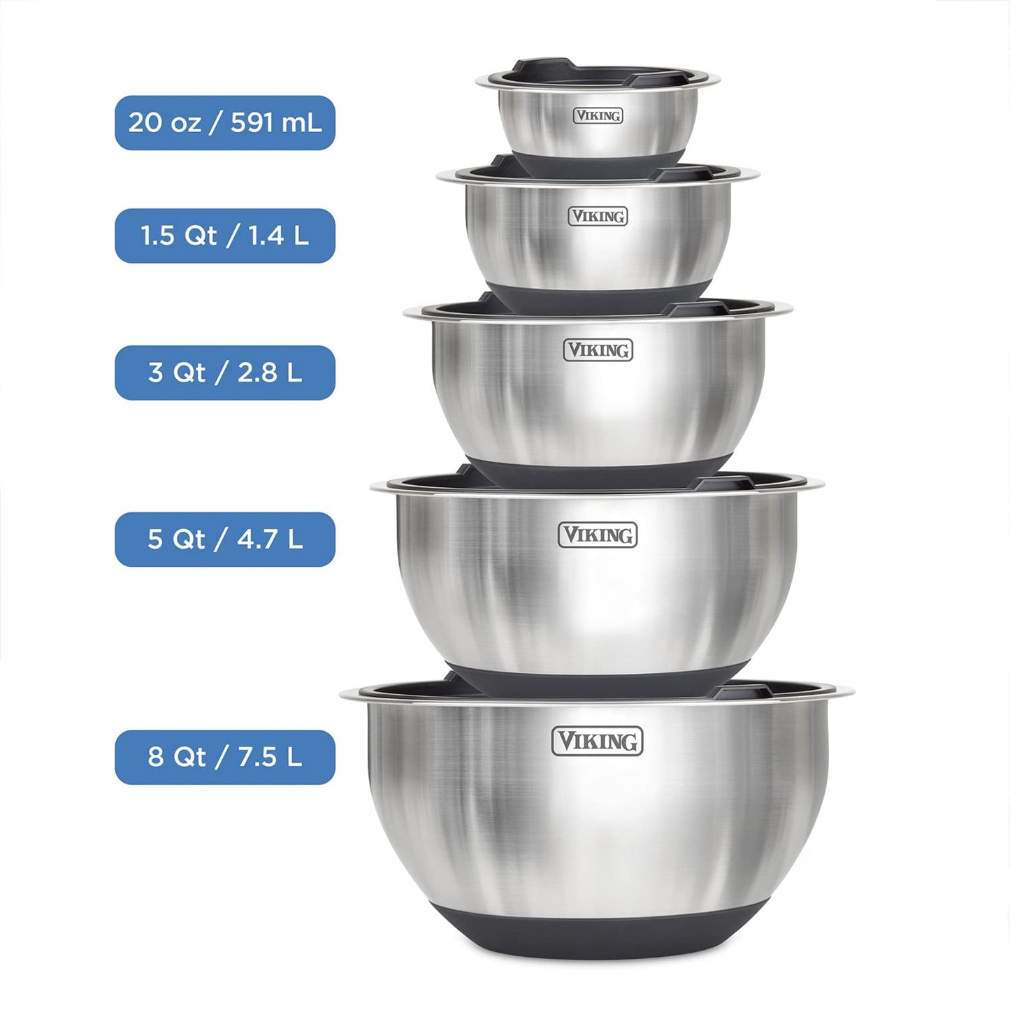 Viking 10-Piece Stainless Steel Mixing Bowl Set