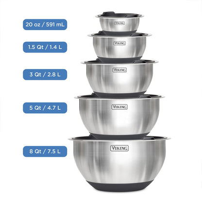 Viking 10-Piece Stainless Steel Mixing Bowl Set