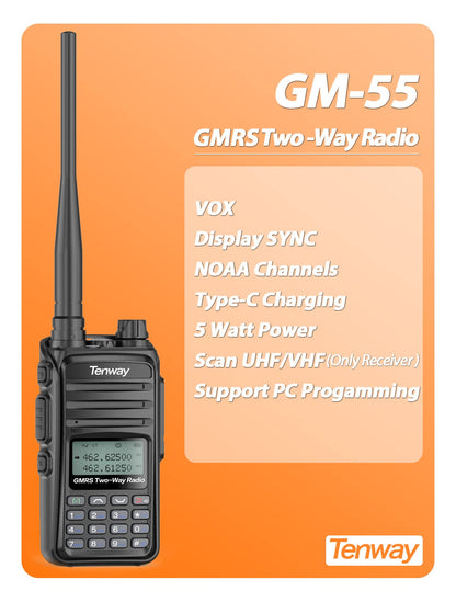 Tenway GMRS Long Range Handheld Radio with NOAA