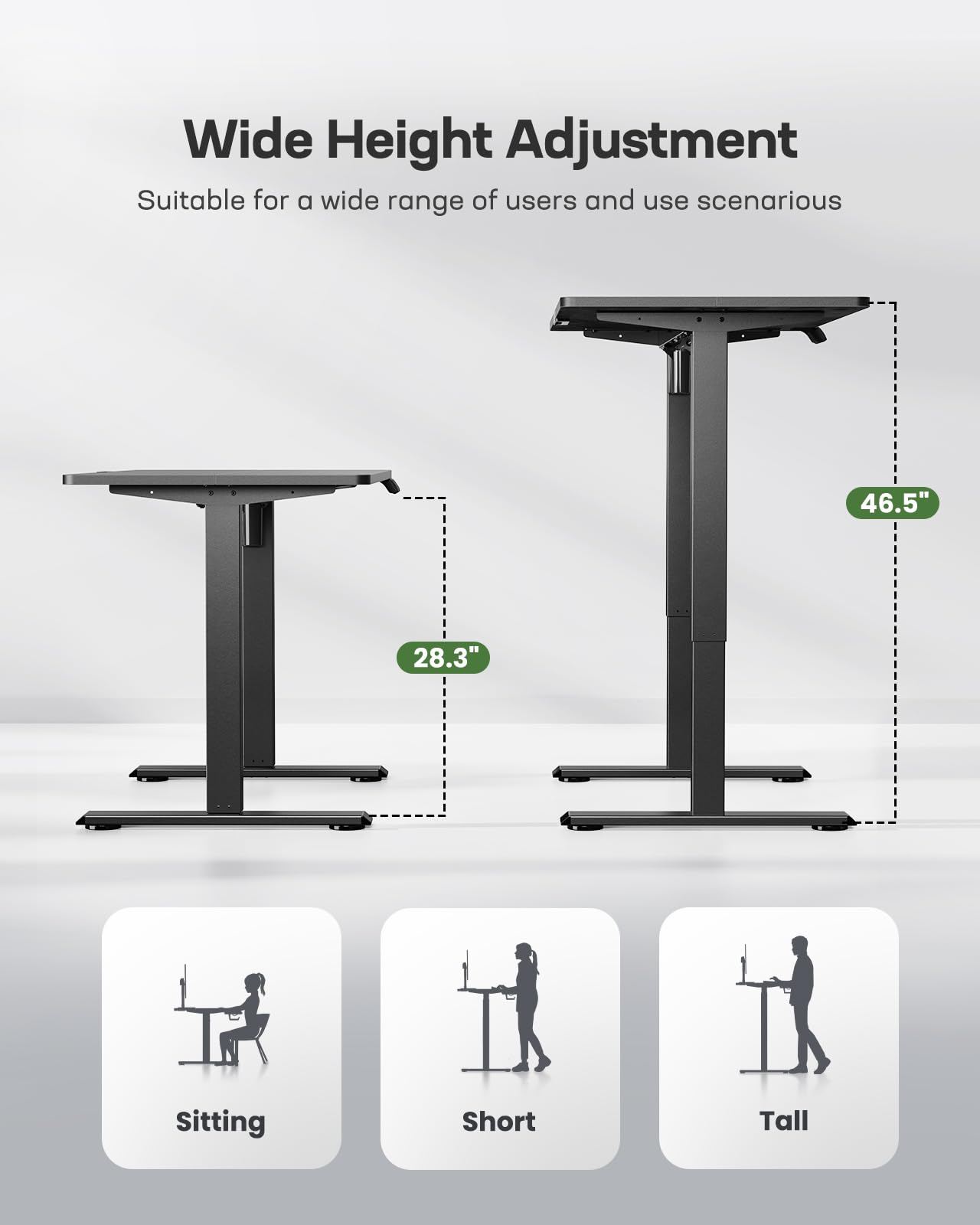 Marsail Standing Home Office Desks,Adjustable Heights Stand Up Desks,48x24 Inches Desktop Sit Stand Gaming Computer Desks for Study,Working,Writing,With 4 Memory Presets,Headphone Hook,Cable Organizer