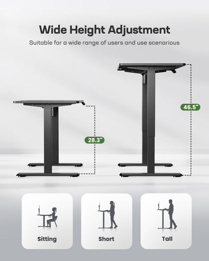 Marsail Standing Home Office Desks,Adjustable Heights Stand Up Desks,48x24 Inches Desktop Sit Stand Gaming Computer Desks for Study,Working,Writing,With 4 Memory Presets,Headphone Hook,Cable Organizer