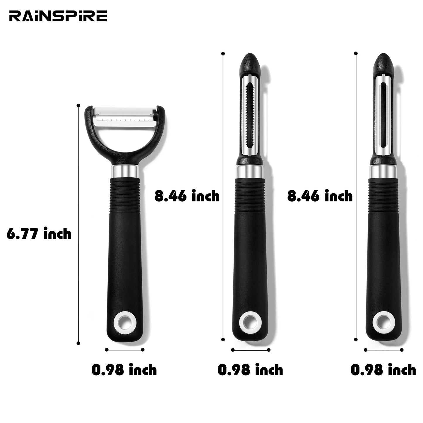 Rainspire 3-Piece Vegetable Peeler Set, Dishwasher Safe
