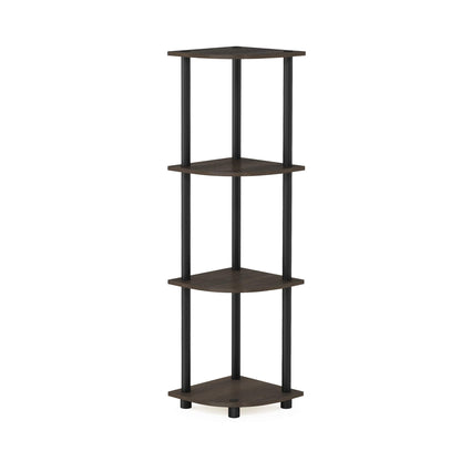 Furinno 4-Tier Corner Display Rack, Dark Brown
