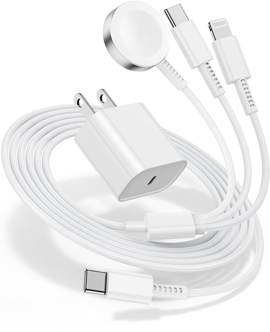 Fast Charging 3-in-1 Apple Watch Charger Cable