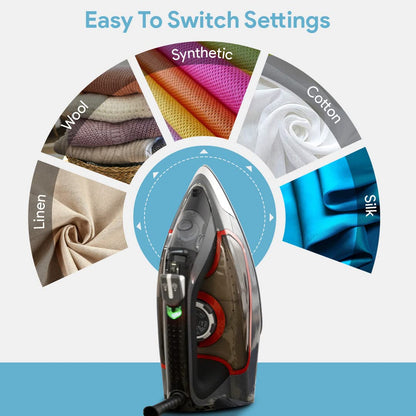 Bartnelli Pro Steam Iron with Non-Stick Soleplate
