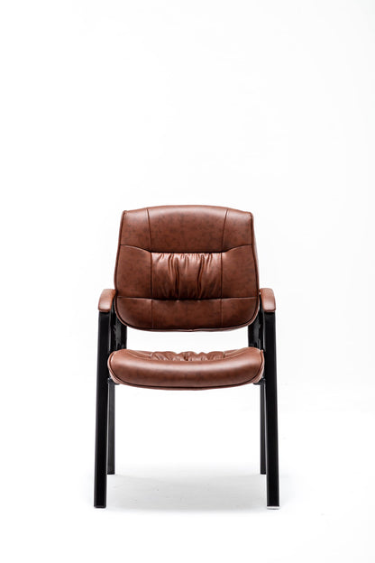 BTEXPERT Sleek Back Premium Leather Office Executive Waiting Room Guest/Reception Side Conference Chair, 22D x 25W x 36H in, Antique Brown, 4