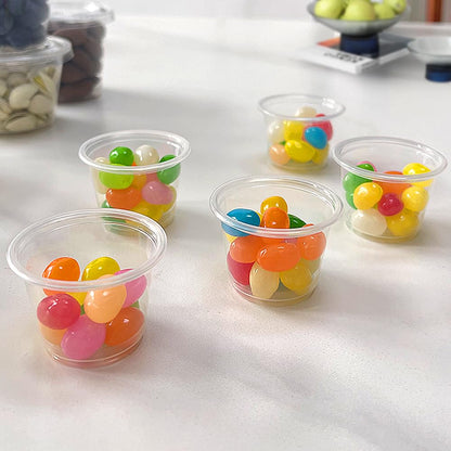 Plastic 1oz Condiment Cups with Lids - 120 Sets