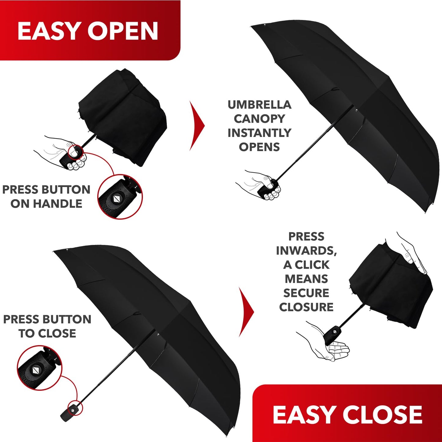 Repel Windproof Travel Umbrella - Auto Open Close