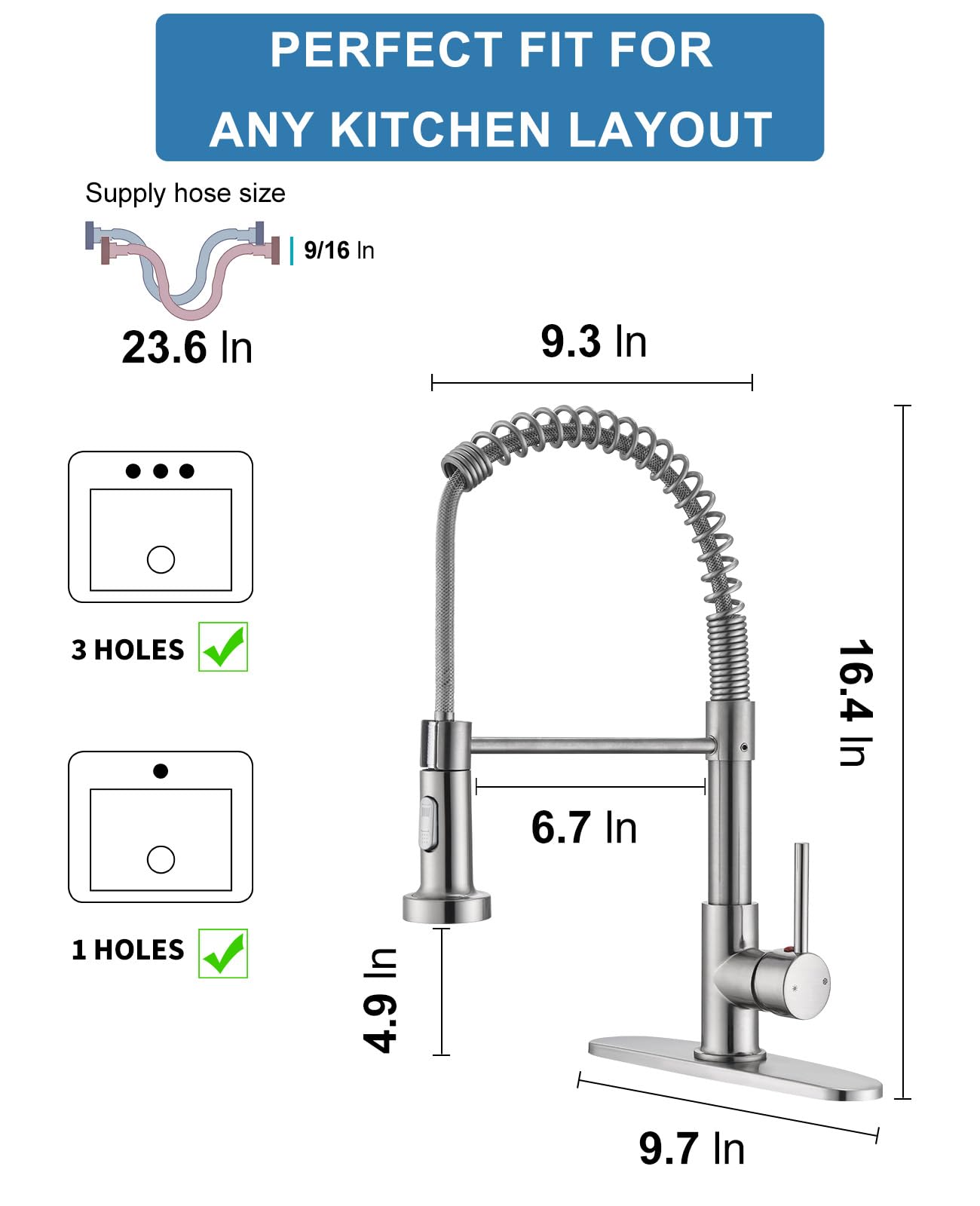 Durable Pull Down Kitchen Faucet with Sprayer