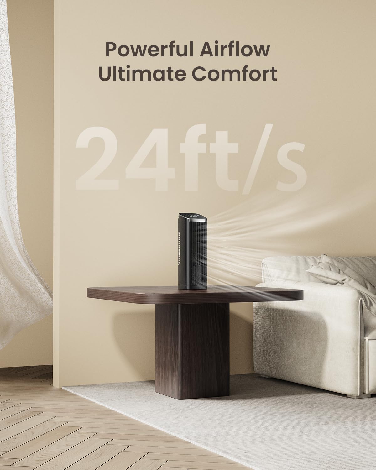 13" Tower Fan with Remote, and 4 Modes
