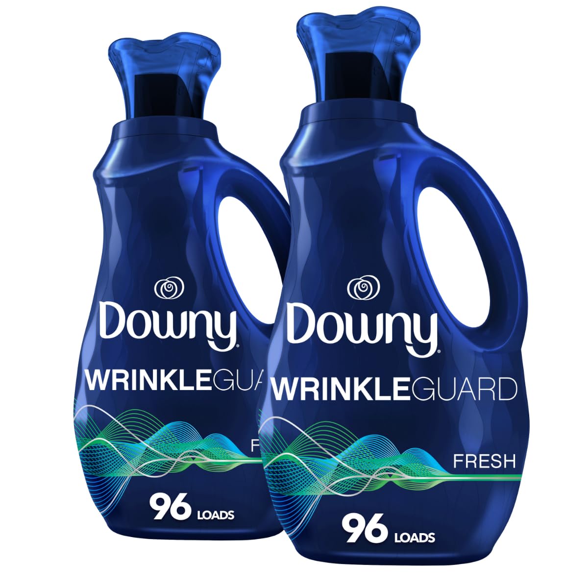 2 Pack Downy WrinkleGuard Fabric Softener, Fresh, 96 Loads Total.