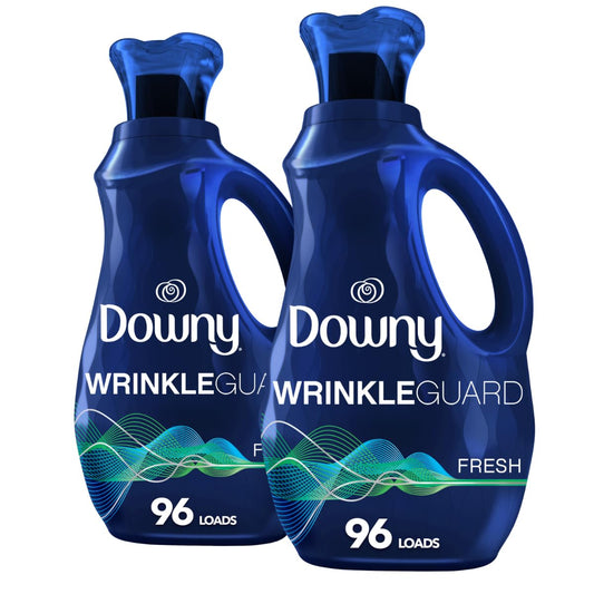 2 Pack Downy WrinkleGuard Fabric Softener, Fresh, 96 Loads Total.