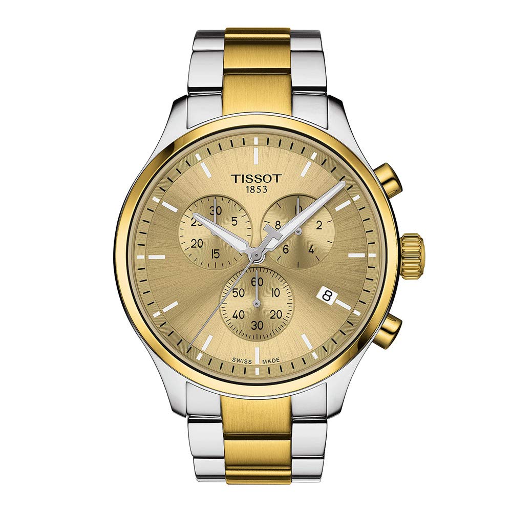 Tissot mens Tissot Chrono XL Stainless Steel Casual Watch Grey, Gold T1166172202100