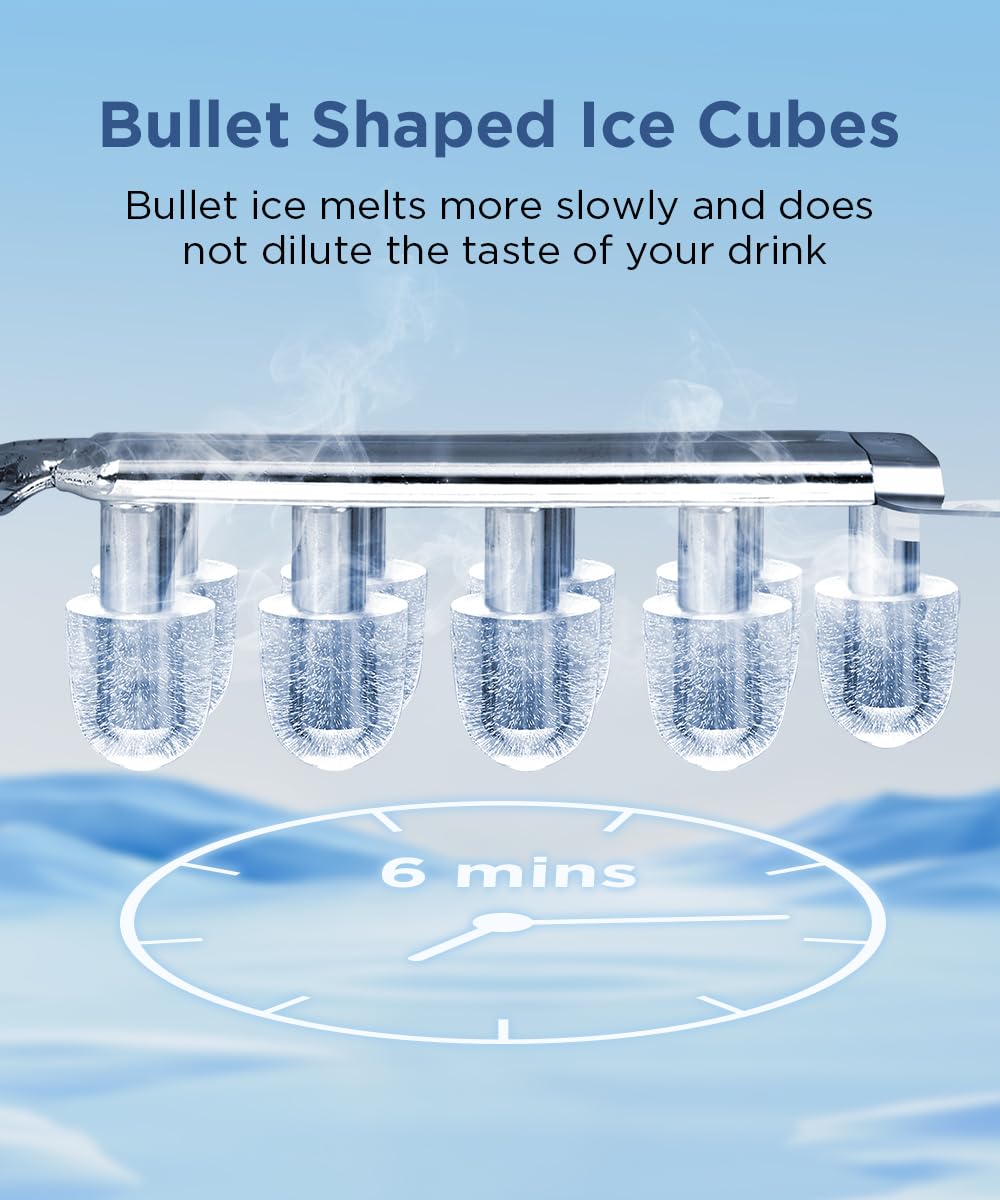 COWSAR Portable Ice Maker with Self-Cleaning Feature