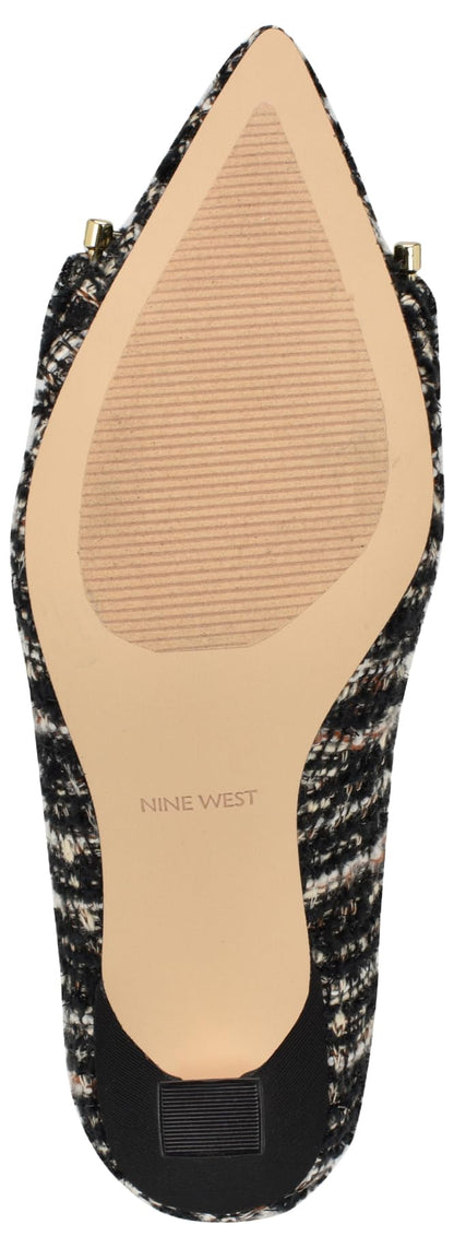 Nine West Women's JELLA Pump, Black/White Tweed Multi 003, 8