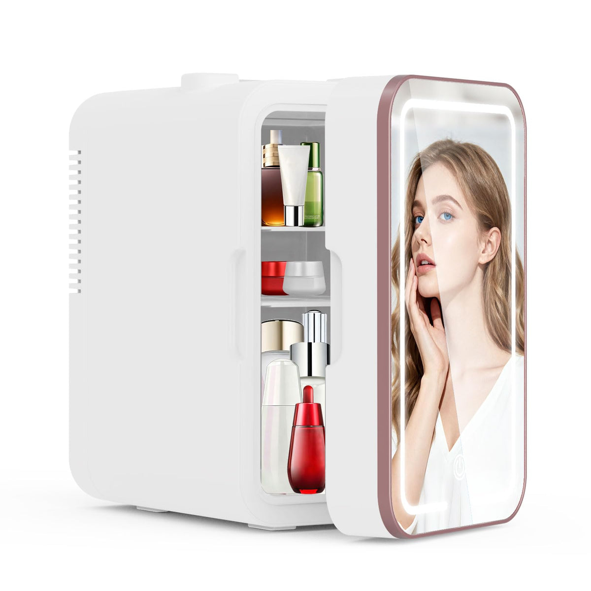 6L Mini Skincare Fridge with LED Mirror