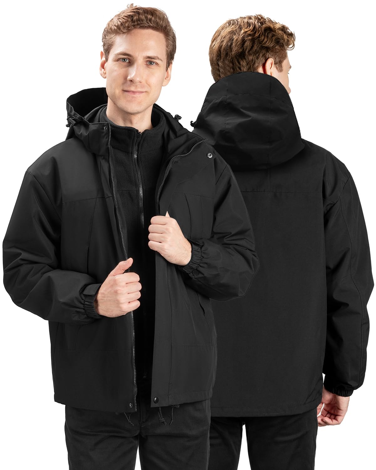 Vantacent89 3-in-1 Waterproof Ski Jacket for Men