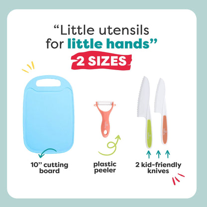 Kid Safe Cooking Knives Set with Cutting Board