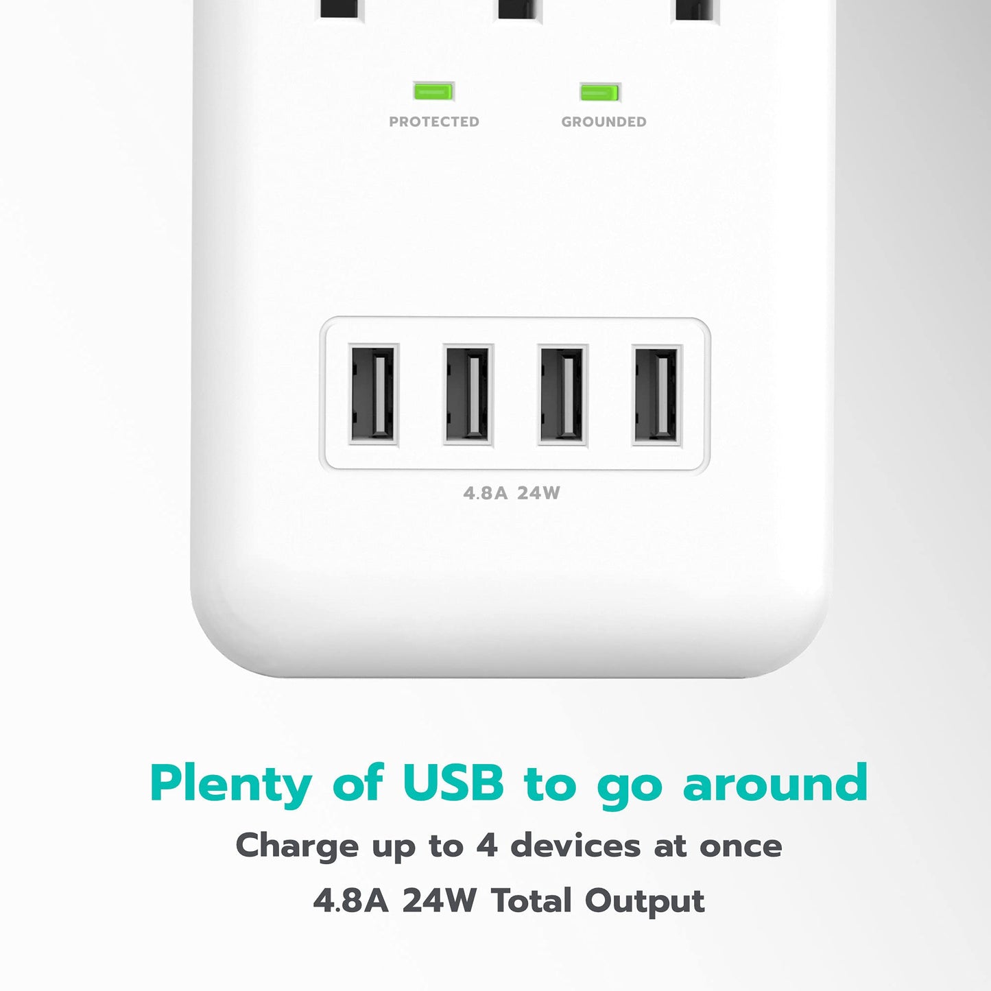 KMC 3-Outlet Surge Protector with USB Charging